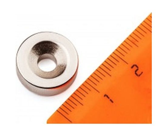 Неодимовый магнит диск 15х5 мм с зенковкой 4.5/10 мм Forceberg 9-1301011-002 – изображение 3