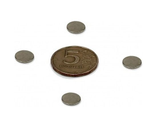 Неодимовый магнит - диск 10х1мм с клеевым слоем Forceberg 9-1212200-030 – изображение 3