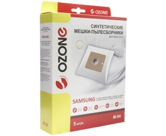 Мешки-пылесборники оригинальные синтетические OZONE (5 шт.) Samsung VP-95 M-04 – изображение 4