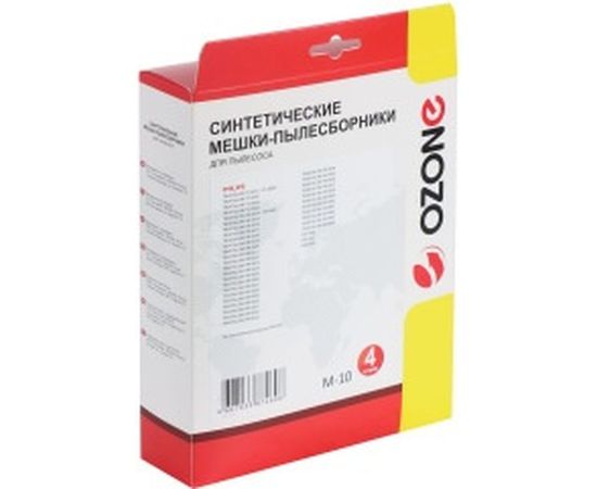 Мешки-пылесборники оригинальные синтетические OZONE (4 шт.) для Philips Athena/HR 6947 M-10 – изображение 4