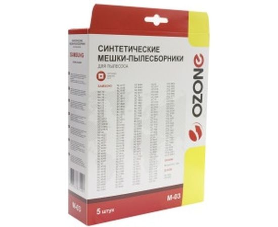 Мешки-пылесборники оригинальные синтетические OZONE (5 шт.) Samsung VP-77 M-03 – изображение 5
