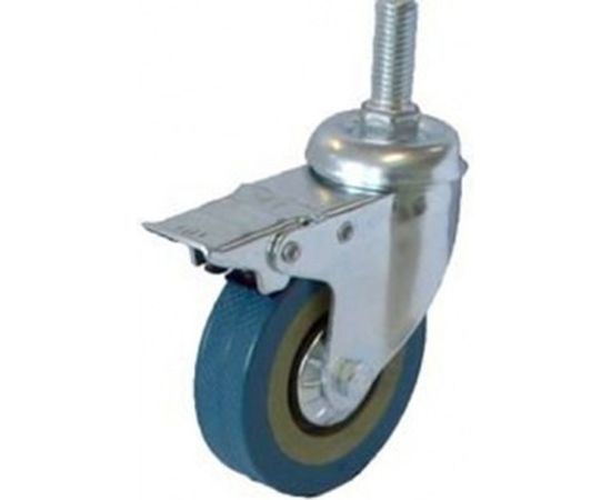 Колесо серая резина крепление болтом М10 с тормозом SCTGB25-10 50 мм MFK-TORG 3064050 