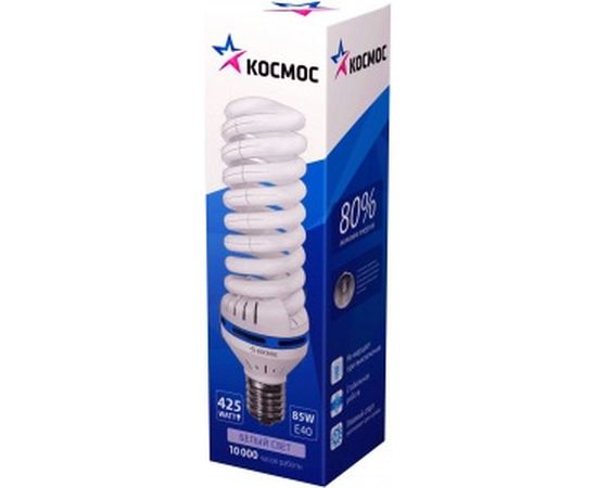 Люминесцентная компактная лампа КОСМОС SPC 85Вт E40 спиральная 4200К LKsmT5SPC85WE4042_m 160213 