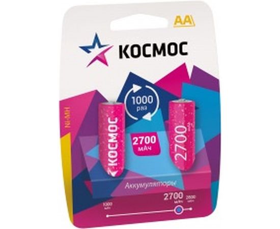 Аккумулятор Космос R6 NI-MH 2700 mAh 2BL KOCR6NIMH2700MAH2BL 