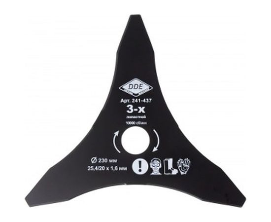 Диск DAGGER CUT (230х25.4/20 мм; 3-х лопастной) для триммеров DDE 241-437 