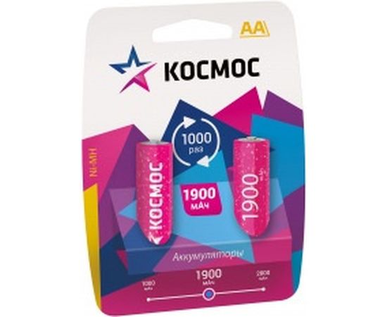 Аккумулятор Космос R6 NI-MH 1900 mAh 2BL KOCR6NIMH/1900MAH/ 
