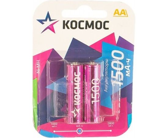 Аккумуляторные батарейки, R6 NI-MN BP-2 КОСМОС KOCR6NIMH (1500mA) 