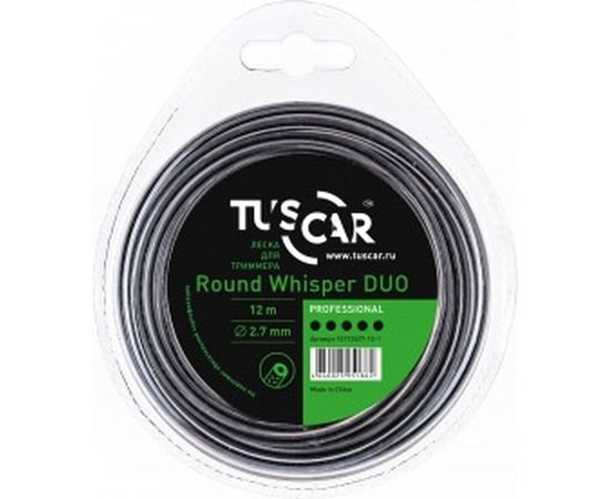 Леска для триммера Round Whisper DUO, Professional, 2.7 мм, 12 м TUSCAR 10172527-12-1 
