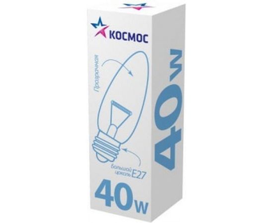 Прозрачная лампа накаливания КОСМОС СВ ПР 40Вт E27 LKsmSCnCL40E27v2 
