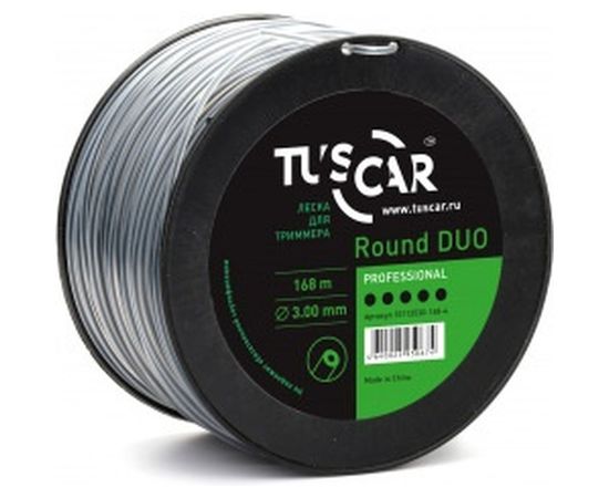 Леска для триммера Round DUO, Professional, 3.0 мм, 168 м TUSCAR 10112530-168-4 
