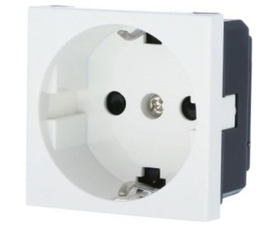 Розетка Экопласт с заземляющим контактом, со шторками, белый LK45 851104-1 