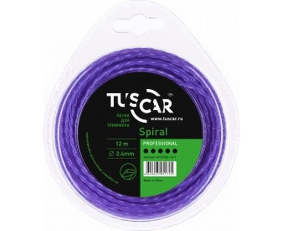 Леска для триммера Spiral, Professional, 2.4 мм, 12 м TUSCAR 10131524-12-1 