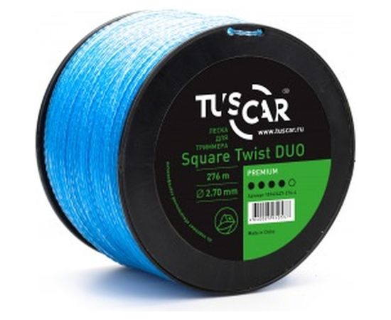 Леска для триммера Square Twist DUO, Premium, 2.7 мм, 276 м TUSCAR 10142427-276-4 