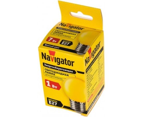 Светодиодная лампа NAVIGATOR 71 830 NLL-G45-1-230-Y-E27 1Вт шар 71830 434032 – изображение 2