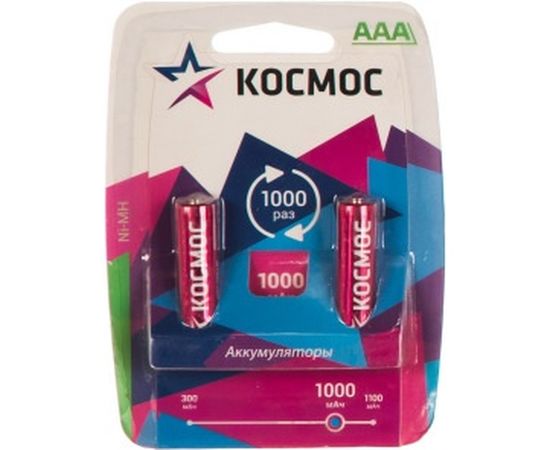 Аккумуляторные батарейки КОСМОС R03 NI-MN 1000мАч – изображение 2