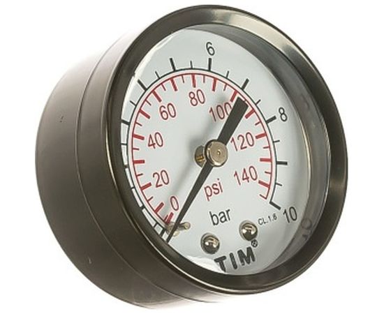 Манометр аксиальный 10 Бар, класс точности 1.5 1/4" МР TIM ИС.161740 – изображение 2