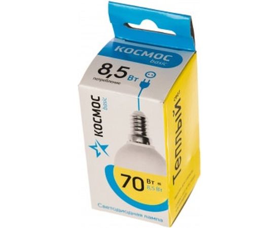Светодиодная лампа КОСМОС LED BASIC GL45 8.5Вт 220В E14 3000К LkecLED8.5wGL45E1430 478696 – изображение 2