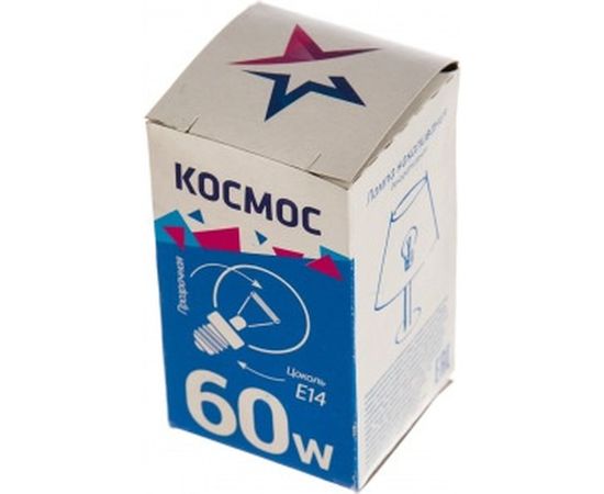 Прозрачная лампа накаливания КОСМОС ШР пр 60W E14 LKsmSSpCL60E14v2 – изображение 2