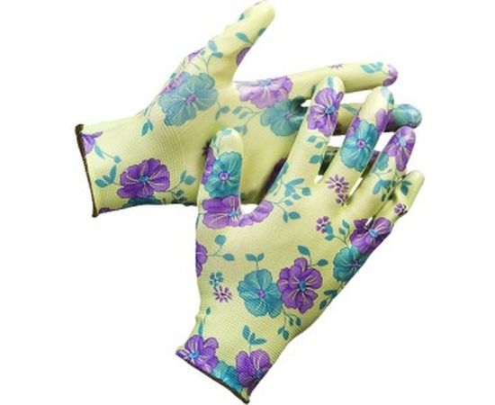 Садовые перчатки с прозрачным нитриловым покрытием Grinda зеленые, р. L-XL 11295-XL 