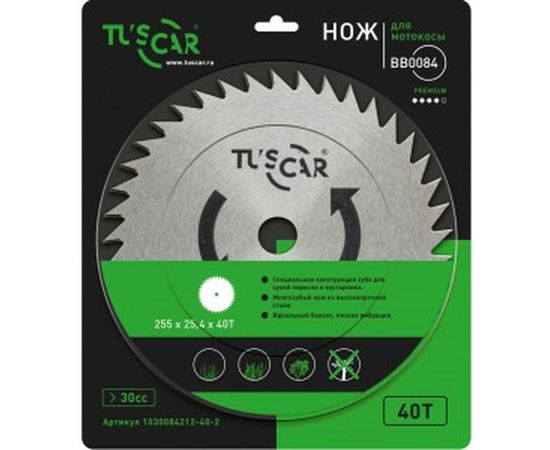 Нож для мотокосы BB0084, Premium, 255x25,4x40T, Saw TUSCAR 1030084212-40-2 
