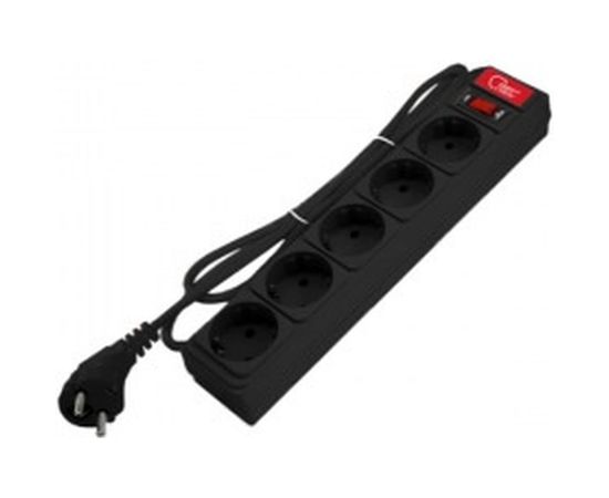 Сетевой фильтр СОЮЗ ПВС 3*0,75, черный, 1,8м 1342 