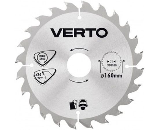 Диск отрезной по дереву (160x30 мм; 24 зуба) VERTO 61H118 