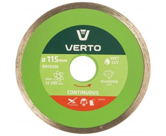 Диск алмазный сплошной 115x22.2 мм VERTO 61H3T1 