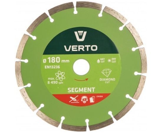 Диск алмазный сегментный 180x22.2 мм VERTO 61H3S8 