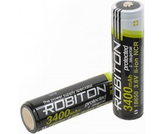 Аккумулятор ROBITON 18650 3400мАч с защитой bulk 12387 