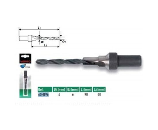 Сверло под конфирмат (4/6 мм: 60/90 мм) VERTO 60H896 – изображение 2