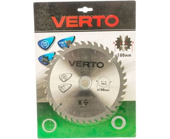 Диск отрезной по дереву (180x30 мм; 40 зубьев) VERTO 61H106 – изображение 2