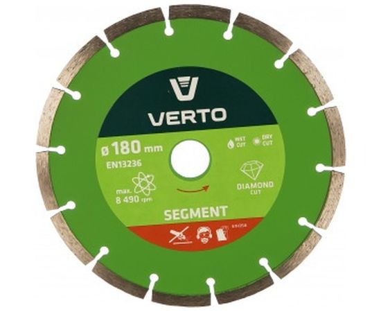 Диск алмазный сегментный 180x22.2 мм VERTO 61H3S8 – изображение 2