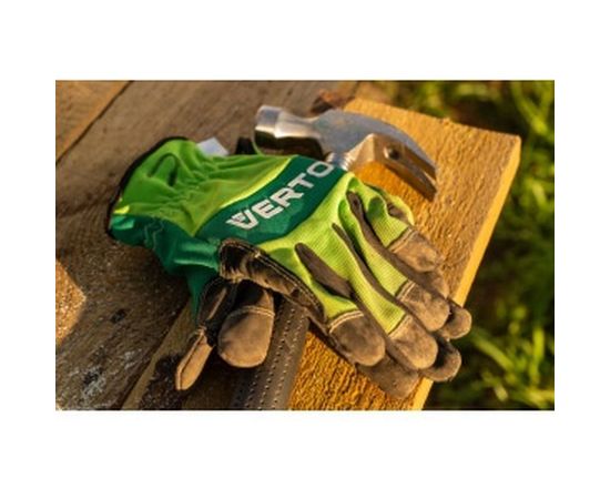 Рабочие перчатки VERTO кожзаменитель, 9" 97H121 – изображение 2