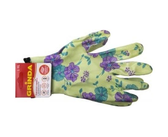 Садовые перчатки с прозрачным нитриловым покрытием Grinda зеленые, р. L-XL 11295-XL – изображение 2