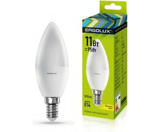 Электрическая светодиодная лампа Ergolux LED-C35-11W-E14-3K Свеча 11Вт E14 3000K 13618 – изображение 2