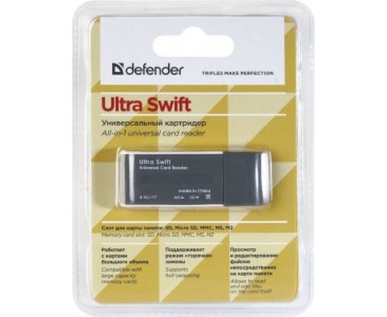 Универсальный картридер Defender Ultra Swift USB 2.0, 4 слота 83260 – изображение 3