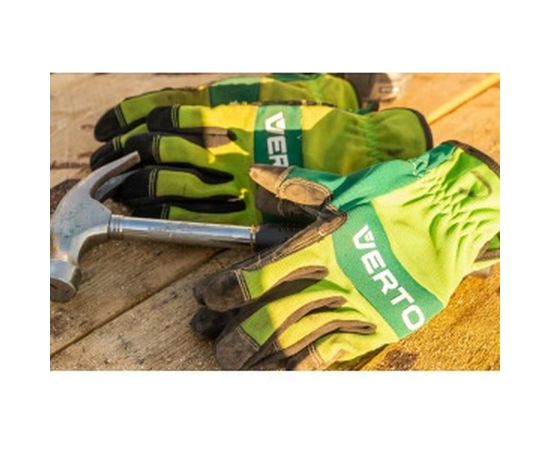 Рабочие перчатки VERTO кожзаменитель, 9" 97H121 – изображение 3