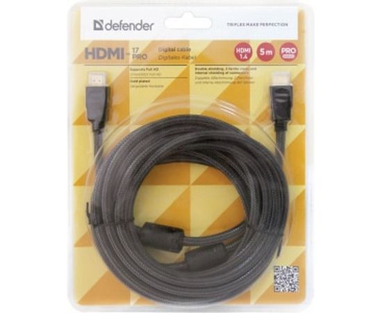 Цифровой кабель Defender HDMI-17PRO HDMI M-M, ver1.4, 5м 87460 – изображение 3