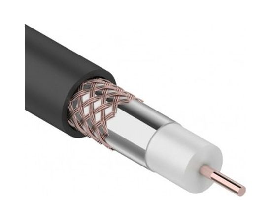 Кабель RG-6U+CU, 64%, 75 Ом, 100м, черный REXANT OUTDOOR 01-2222 