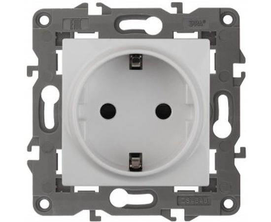 Розетка ЭРА Elegance 2P+E Schuko 16A-250В, IP20, белый 14-2101-01 Б0034264 