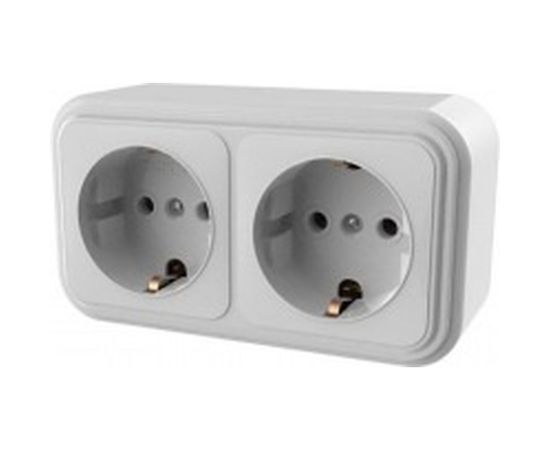 Розетка duwi о/п с з/к 2-местная серия Palazzo, слоновая кость 26411 8 