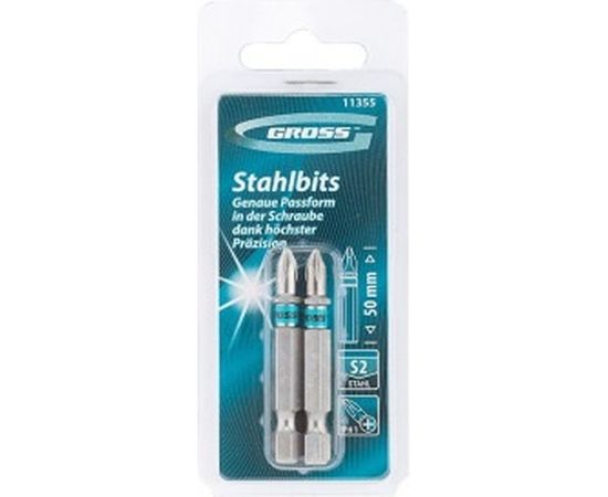 Набор бит РН1x50, сталь S2, 2шт GROSS 11355 