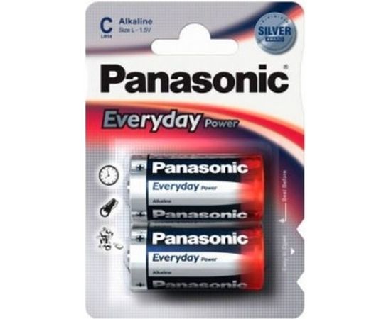 Щелочная батарейка LR14 C Everyday Power Standard 1.5В бл/2 Panasonic 5410853024682 