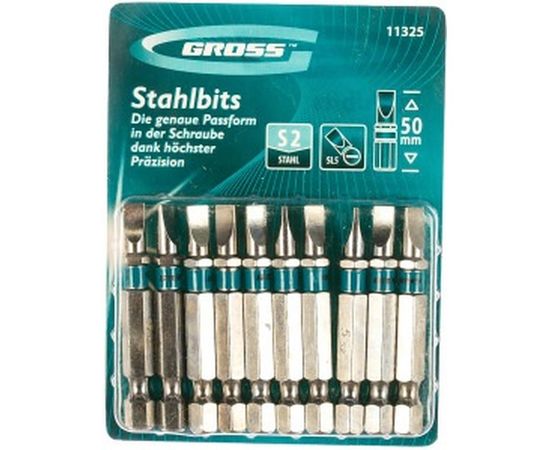 Набор бит (сталь S2; SL 5х50 мм; 10 шт.) GROSS 11325 