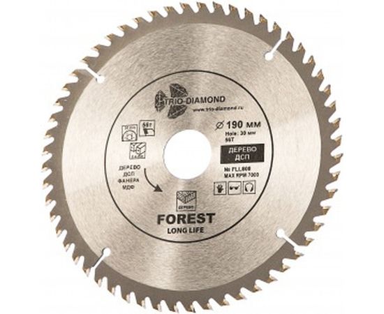 Диск пильный по дереву (190х30 мм; 56Т) TRIO-DIAMOND FLL808 