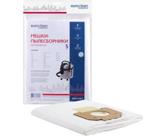 Мешок-пылесборник синтетический (5 шт) для промышленных пылесосов до 12 литров EURO Clean EUR-218/5 