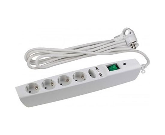 Сетевой фильтр 2м, с/з, белый SFU-5es-2m-W ЭРА C0043327 