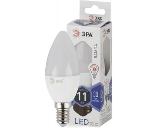 Светодиодная лампа ЭРА LED B35-11W-860-E14, свеча, холодный Б0032984 – изображение 2