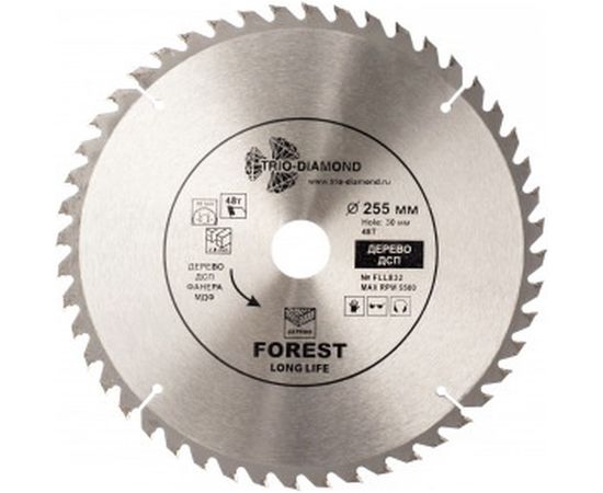 Диск пильный по дереву (255х30 мм; 48Т) TRIO-DIAMOND FLL832 – изображение 2