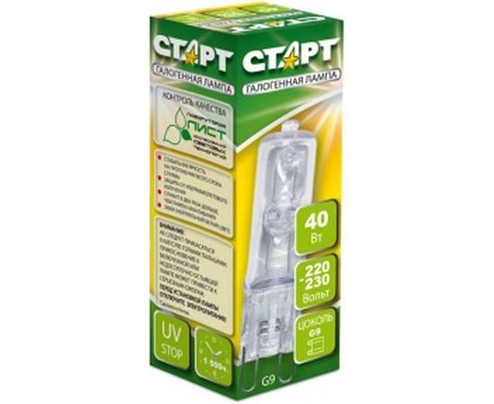 Лампа галогенная СТАРТ G9 220V 40W CL – изображение 2